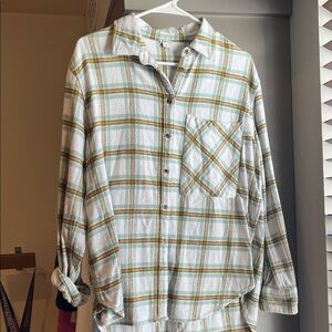 Plaid Button-Up Shirt